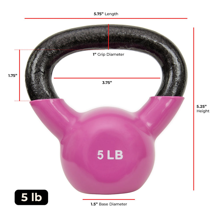 Sunny Strength® Vinyl Coated Kettle Bells 5 - 25 lbs | Sunny Health & Fitness 