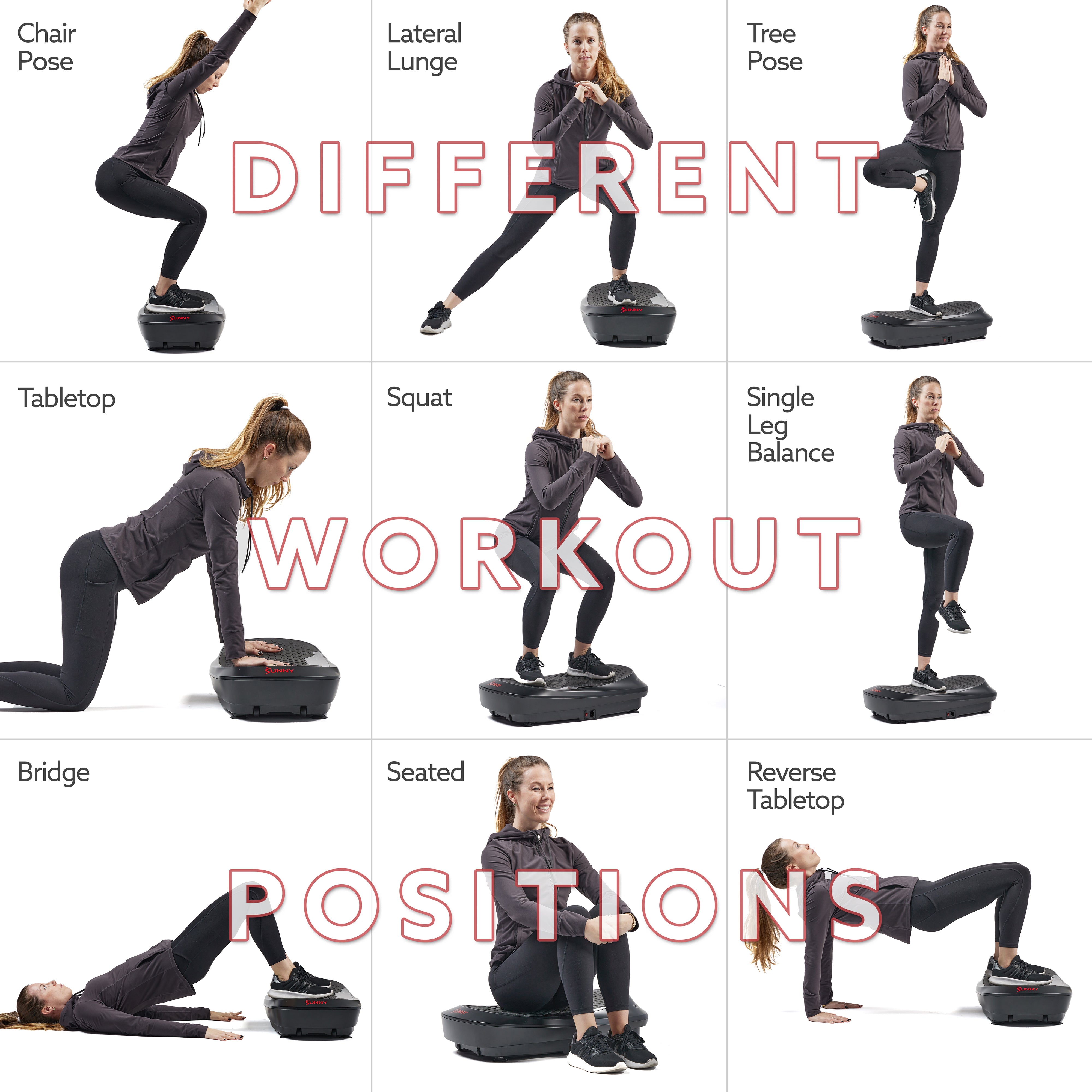 sunny health & fitness crazy fit vibration trainer massager Sunny Health & Fitness Vibration Platform Exercise Machine with Resistant Band main image 1