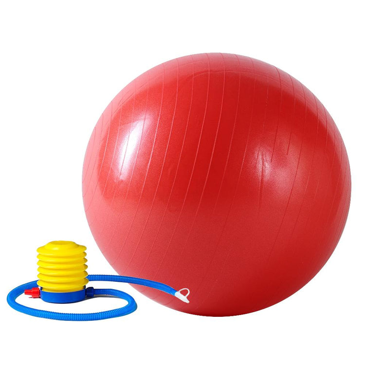Anti-Burst Gym Ball w/ Pump - 55cm - 75cm - Sunny Health and Fitness - Red
