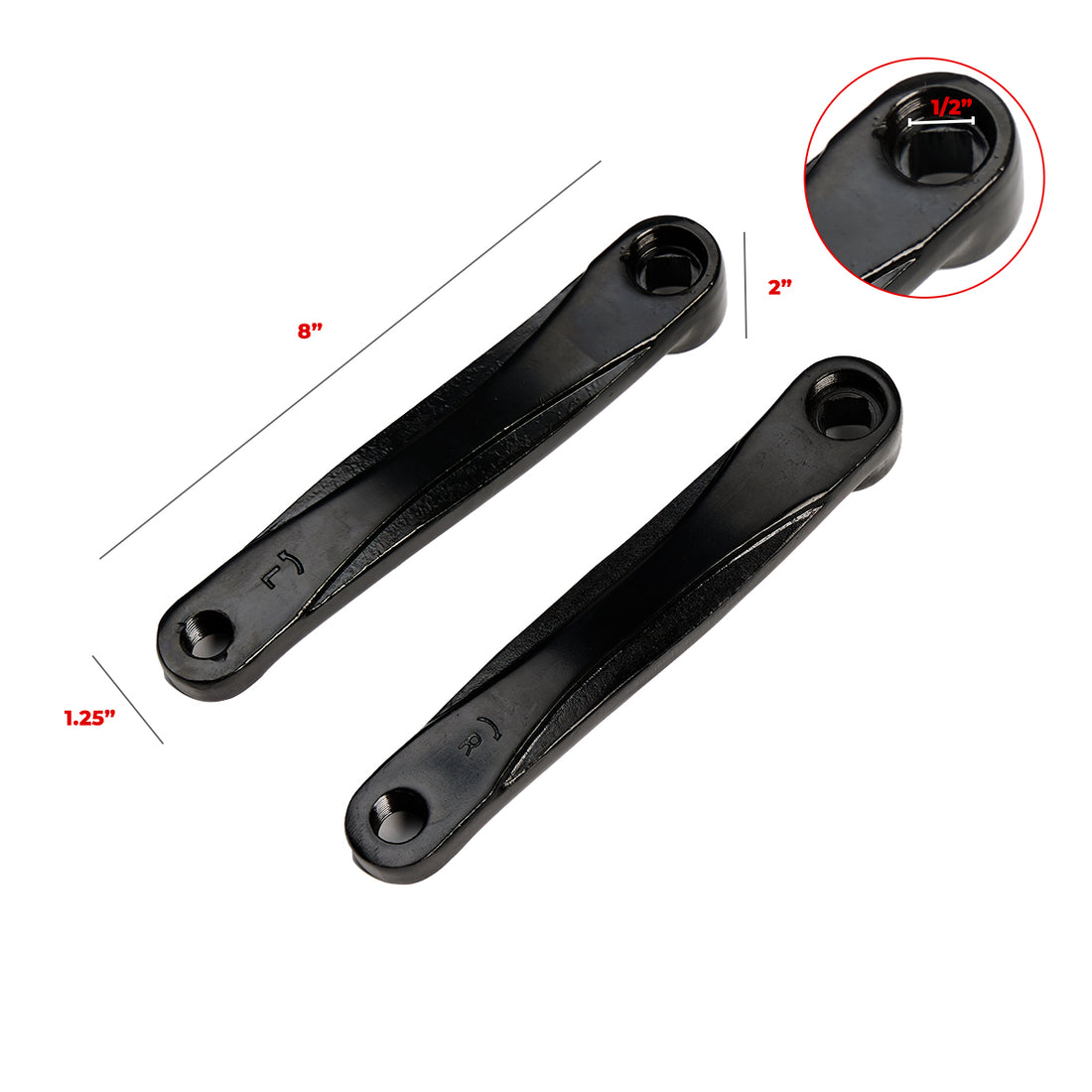 Indoor Sports Iron Bike Cranks 89mm Square Hole Pair for Indoor Sports Iron Bike Cranks 89mm Square Hole Pair for