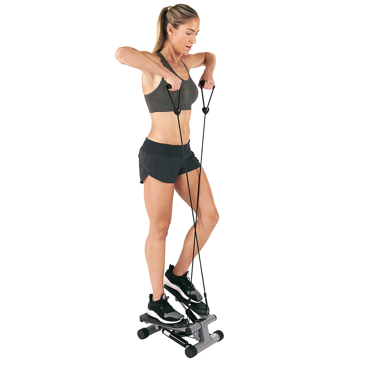 Everfit Mini Stepper with Resistance Rope Aerobic Trainer 150KG Grey