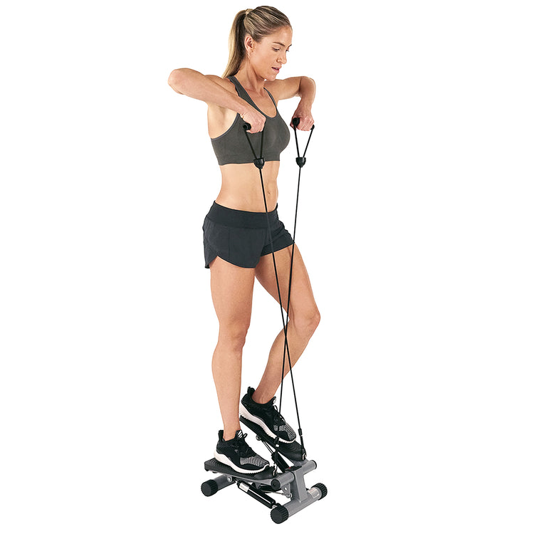 Mini Stepper with Resistance Bands Step Machine w/ LCD Monitor