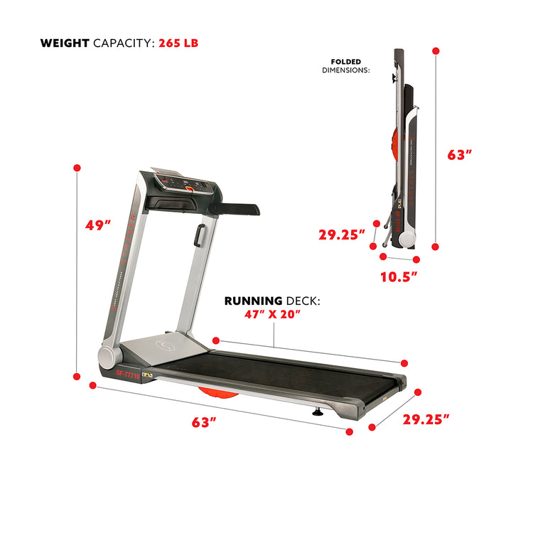 Pro Treadmill Wide Flat Folding & Low Deck
