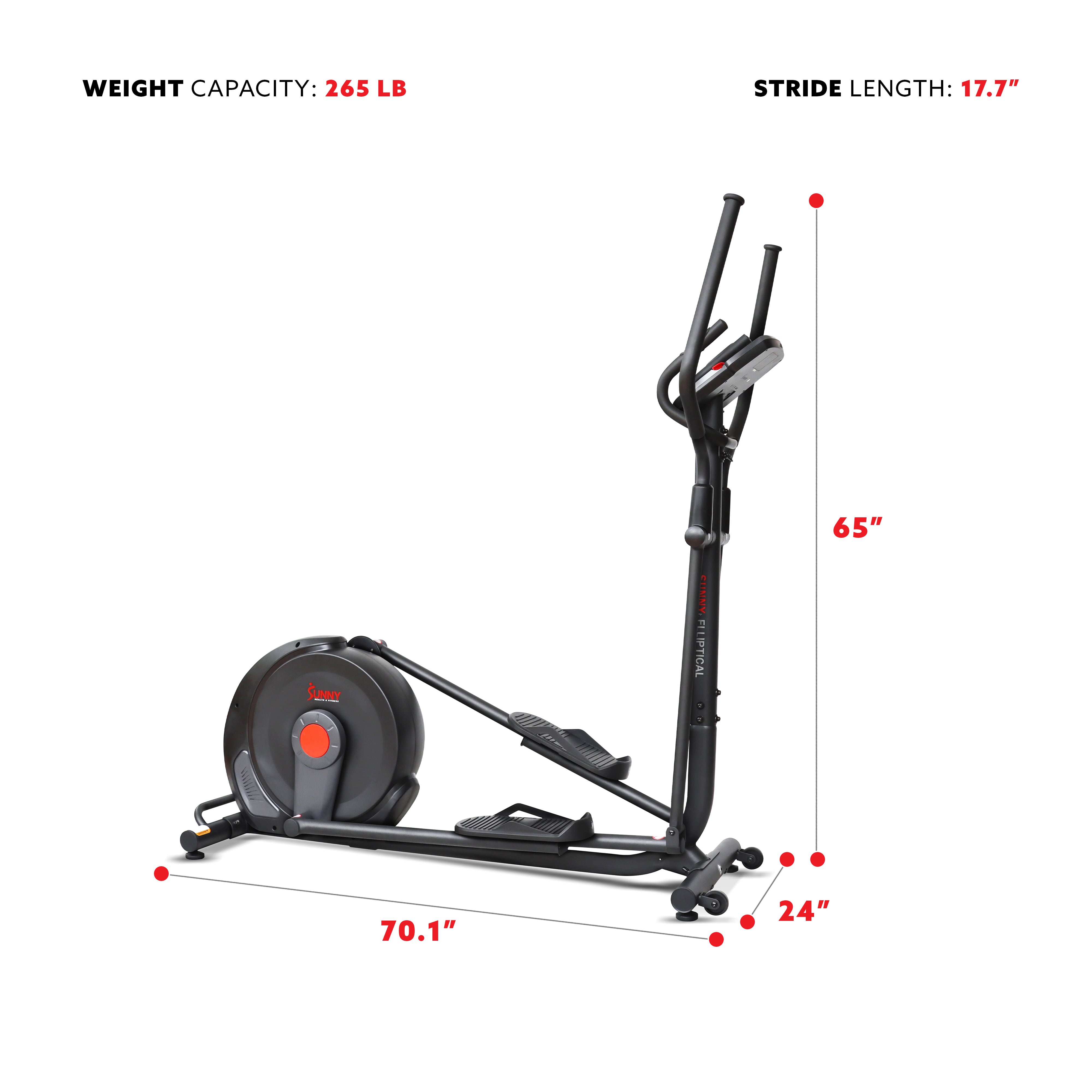 Power Stride Smart Electro-Magnetic Elliptical Machine with 18