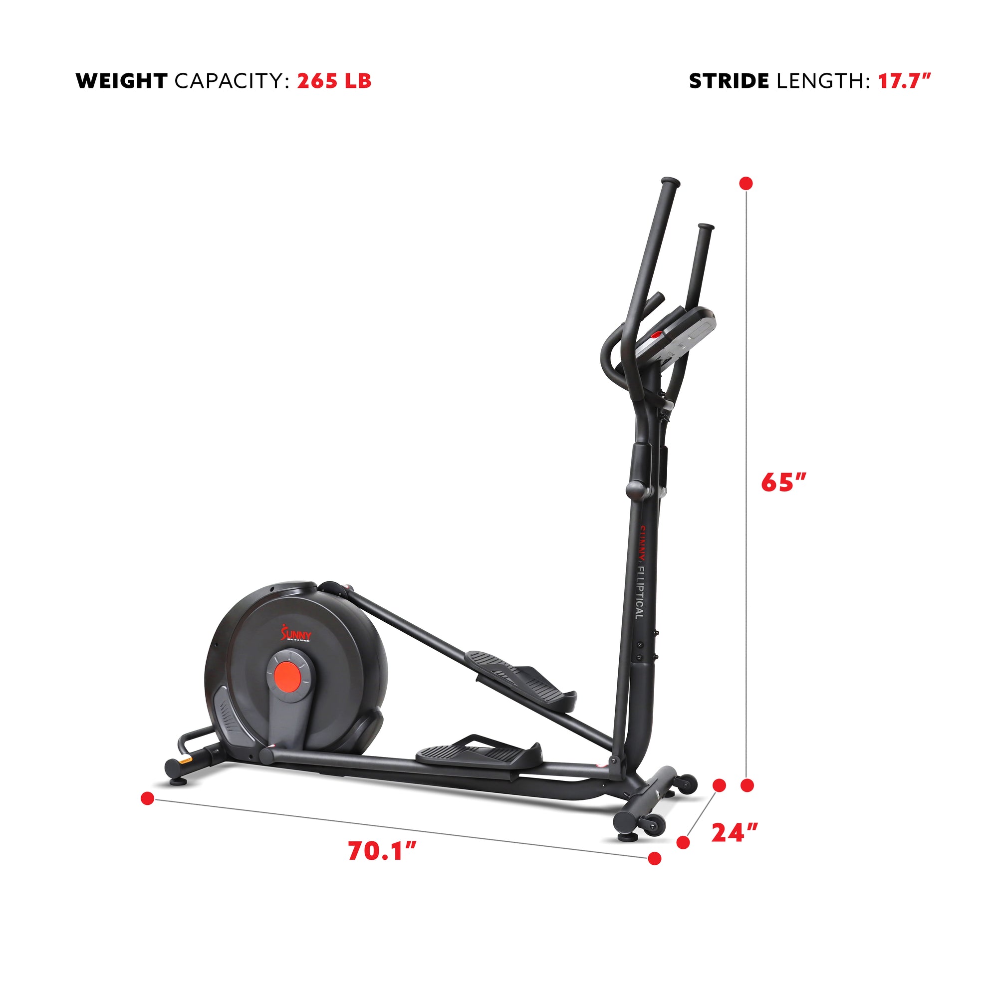 Power Stride Advanced Elliptical Machine | Sunny Health and Fitness