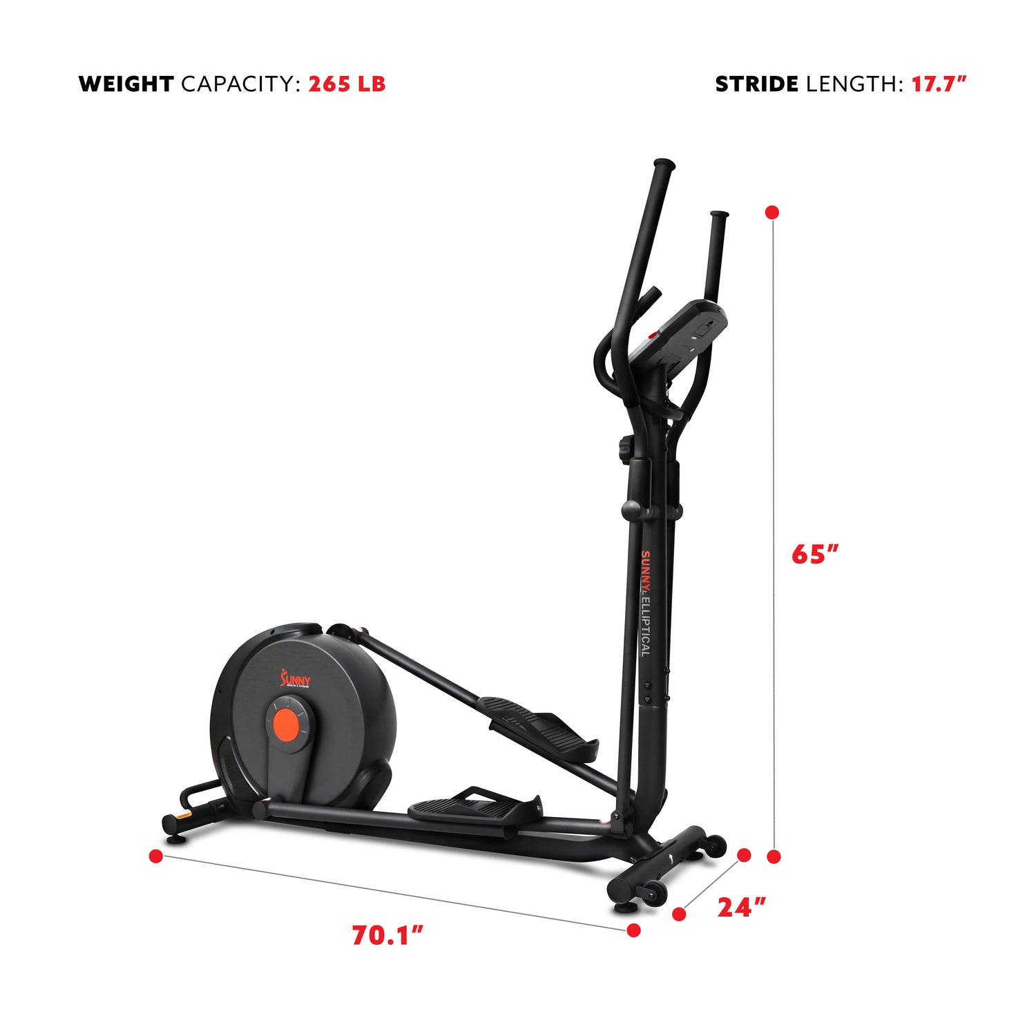 Power Stride Smart Magnetic Elliptical Machine with 18