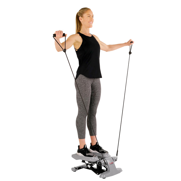 Versa Stepper Exercise Machine Step, Wide Non-Slip Pedals w/ Resistance Bands and LCD Monitor