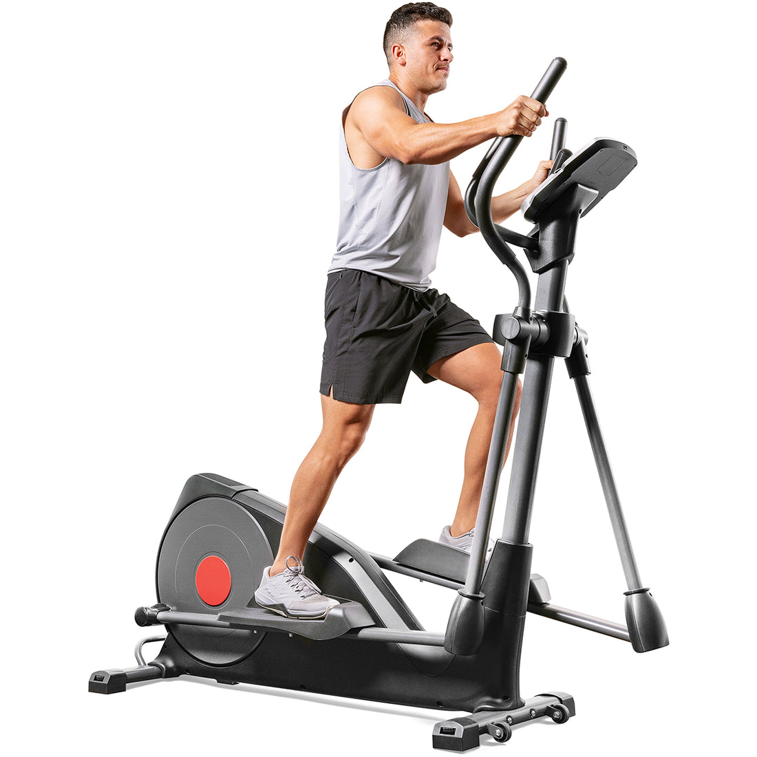 Trainer Machine Pre-Programmed Elliptical Trainer, 18 inch Stride | Sunny Health & Fitness