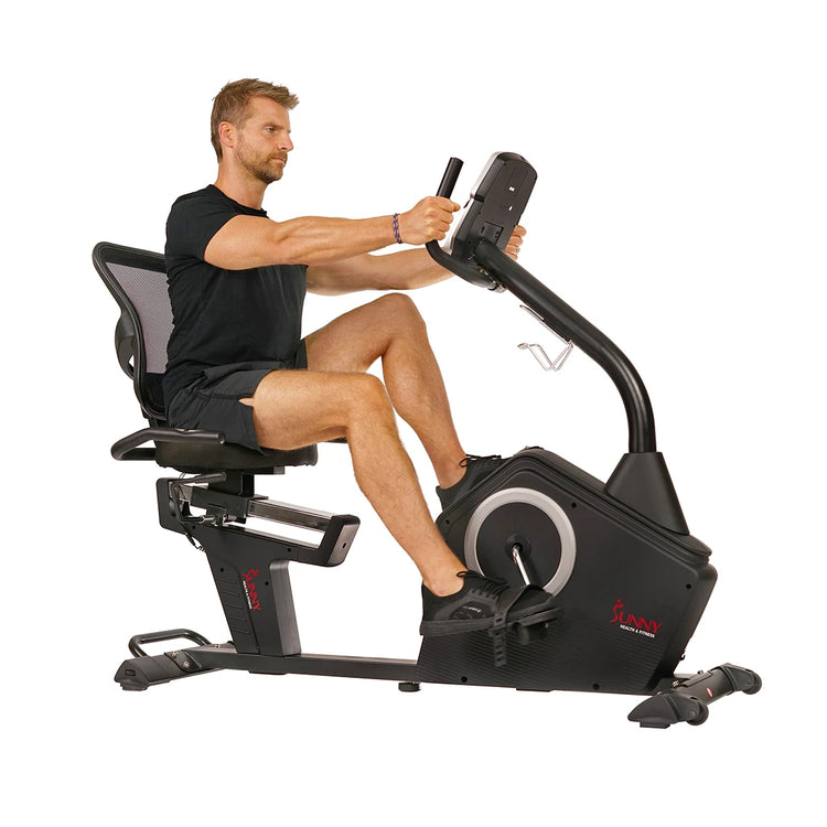 Stationary Recumbent Bike w/ Programmable Display, 16 Level Magnetic Resistance & Device Holder