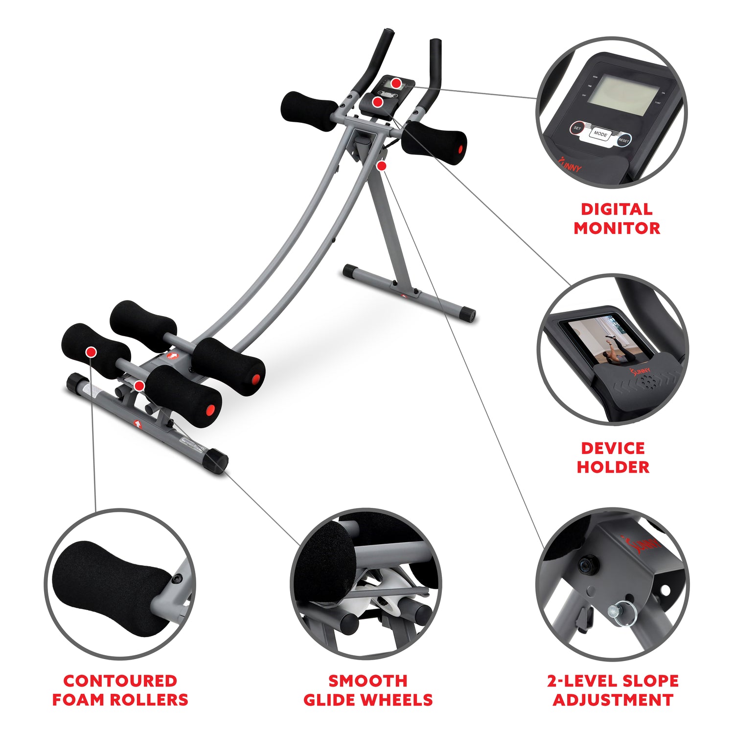 Core Glider Ab Trainer Machine Sunny Health and Fitness