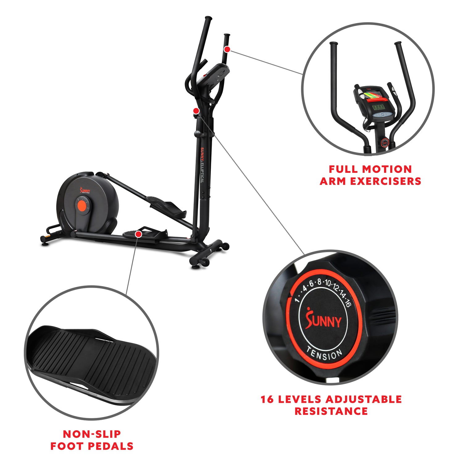 Power Stride Smart Magnetic Elliptical Machine with 18