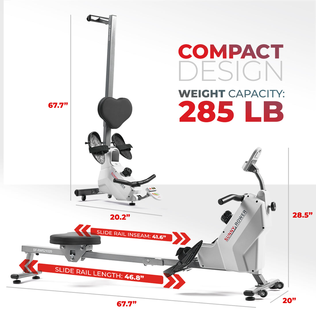 Smart Compact Magnetic Rowing Machine | Sunny Health & Fitness | Sunny ...