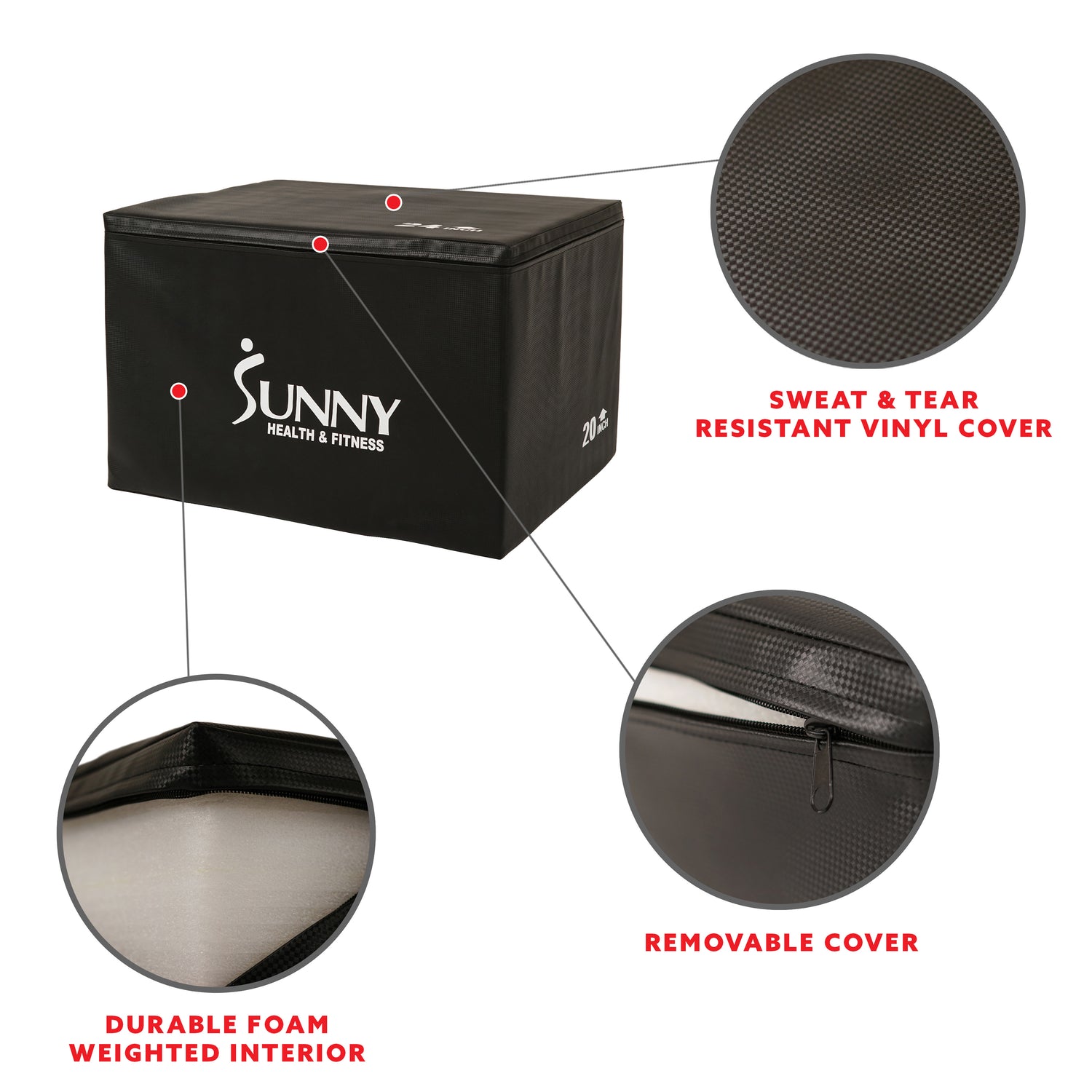 Foam Plyo Box, 440lb Weight Capacity Model NO. 085 | Sunny Health and ...