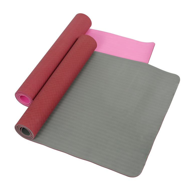 Pink Yoga Mat - Extra Thick TPE yoga mat, Non-Slip, Wide Exercise