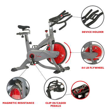 AeroPro Exercise Bike for Indoor Cycling | Sunny Health and Fitness