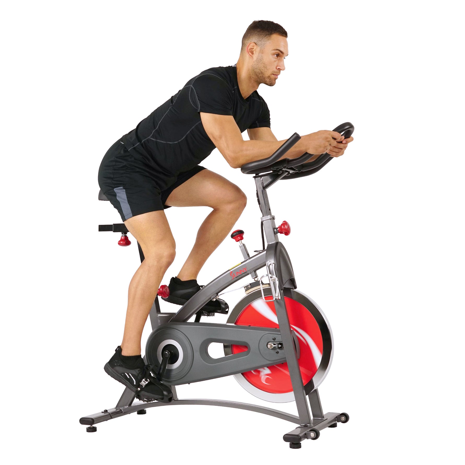 Belt Drive Exercise Bike Indoor Cycling Bike w/ LCD Monitor | Sunny ...