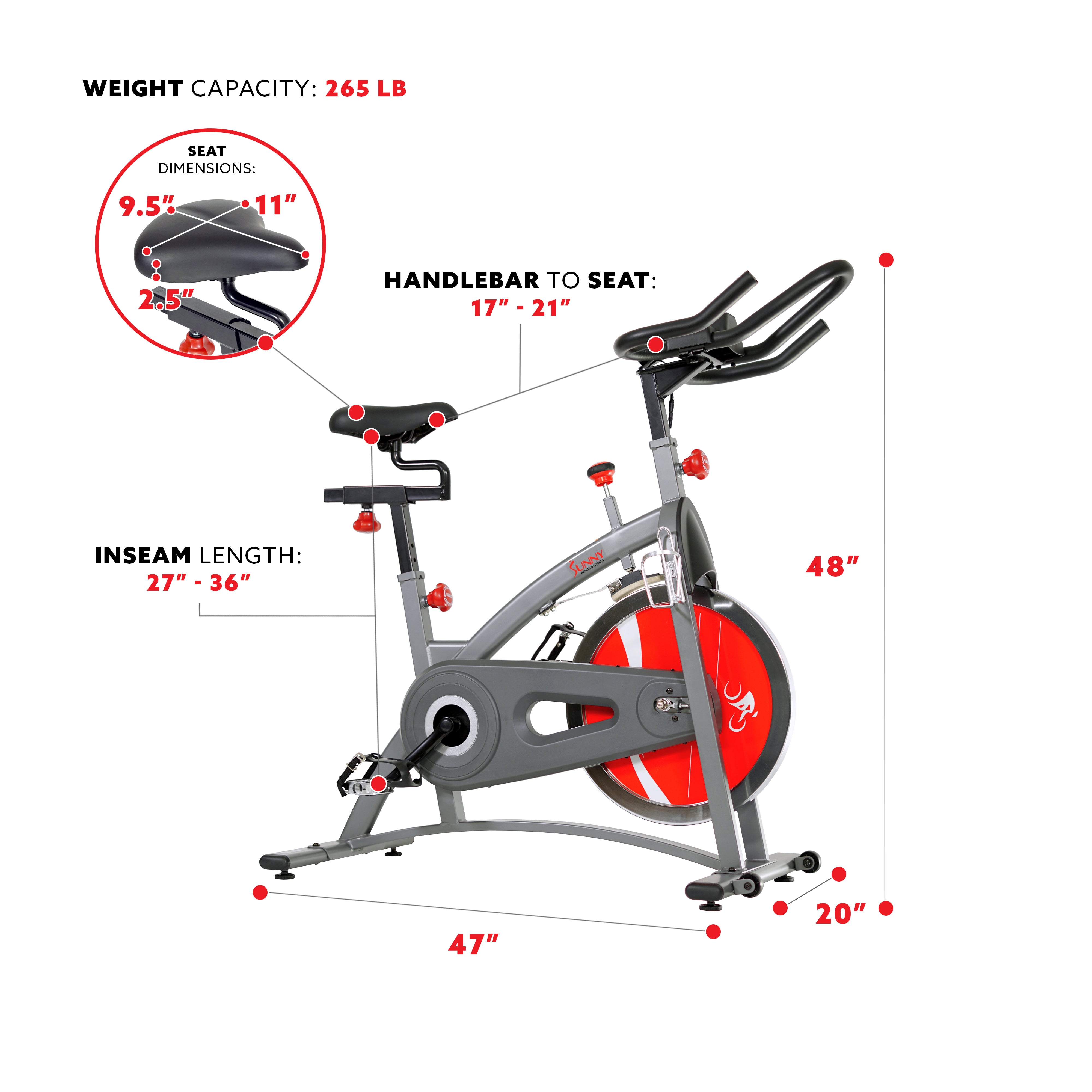 Belt Drive Exercise Bike Indoor Cycling Bike w/ LCD Monitor