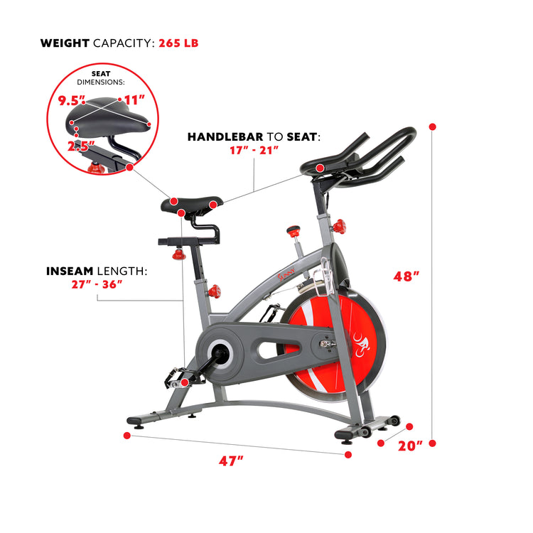 Belt Drive Exercise Bike Indoor Cycling Bike w/ LCD Monitor