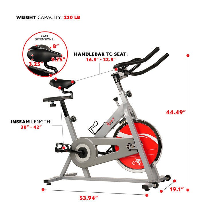 Silver Exercise Bike Chain Drive Indoor Cycling Trainer