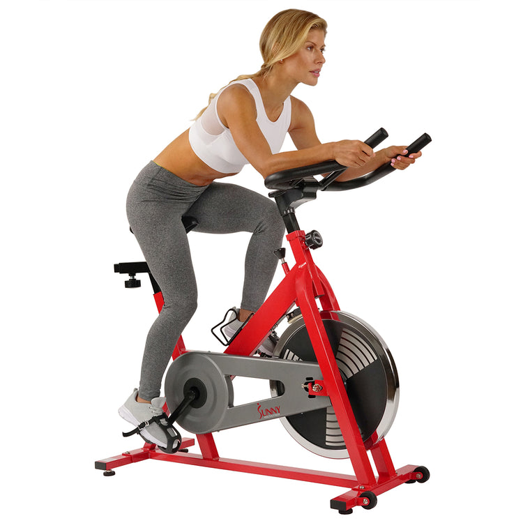 Red Chain Drive Indoor Cycling Exercise Bike Trainer