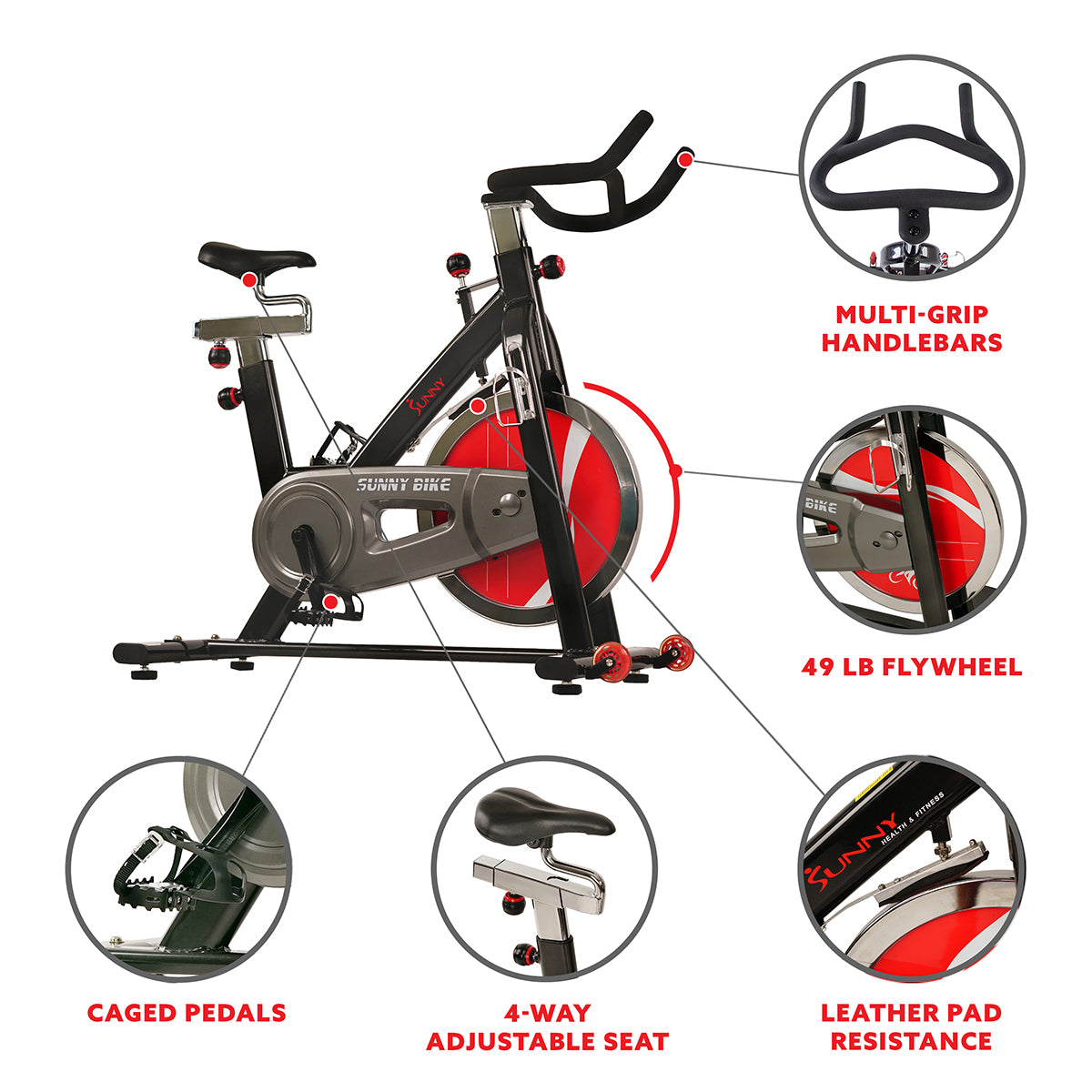 Chain Drive Exercise Bike Stationary Indoor Cycling Trainer