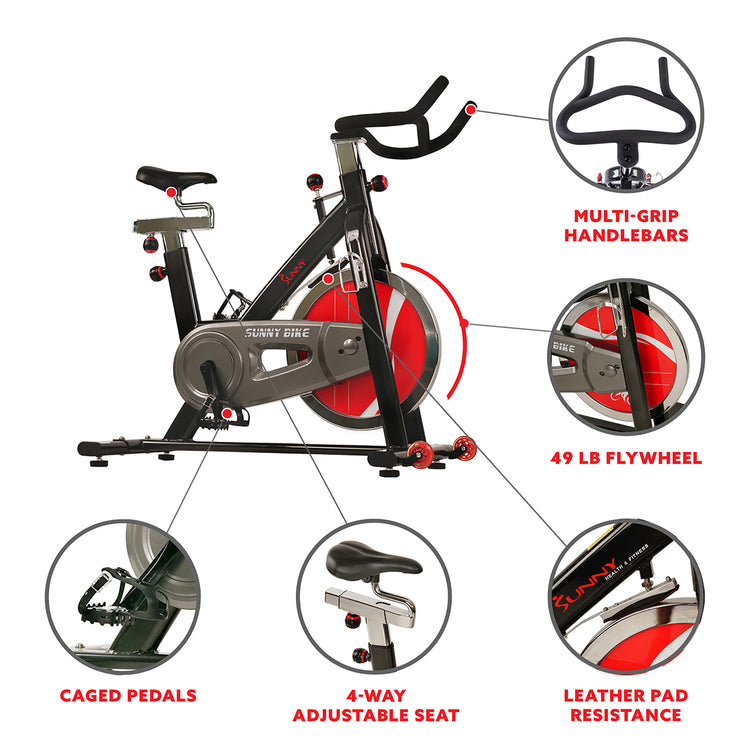 Chain Drive Exercise Bike - Stationary Indoor Cycling Trainer