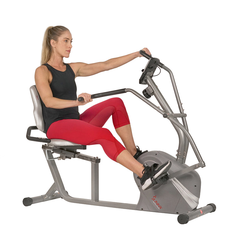 Stationary Cross Trainer Recumbent Bike with Arms Exerciser