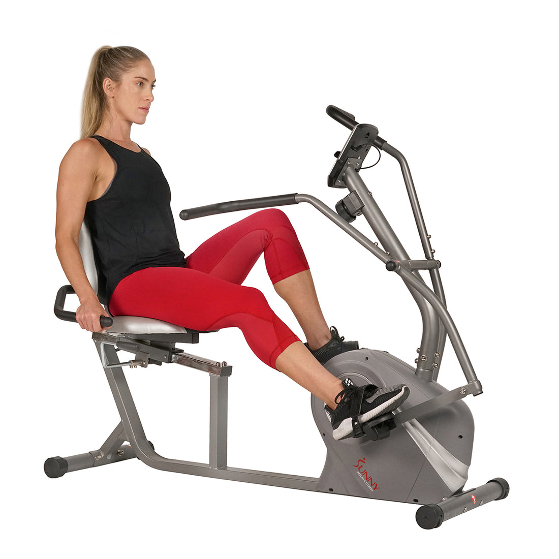 Stationary Cross Trainer Recumbent Bike with Arms Exerciser Sunny