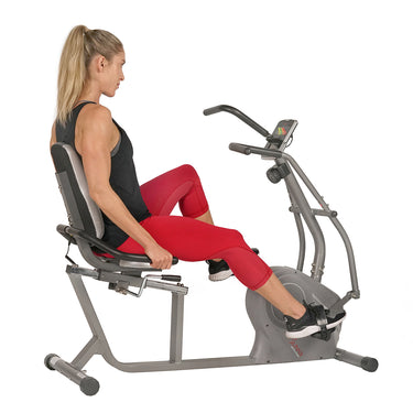 Stationary Cross Trainer Recumbent Bike with Arms Exerciser | Sunny ...