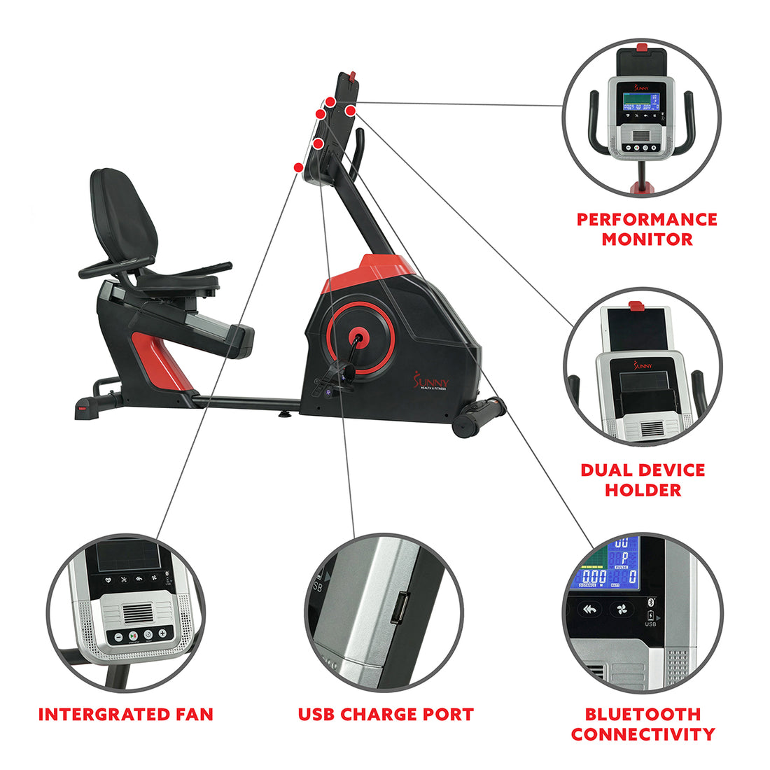 Evo Fit Recumbent Bike | Sunny Electro-Magnetic Cardio | Sunny Health ...