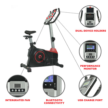 Evo-Fit Stationary Upright Bike with 24 Level Electro-Magnetic Resista ...