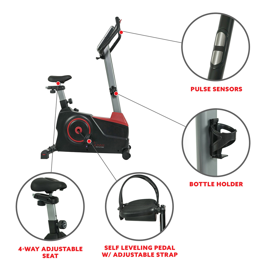 Evo-Fit Stationary Upright Bike with 24 Level Electro-Magnetic Resista ...