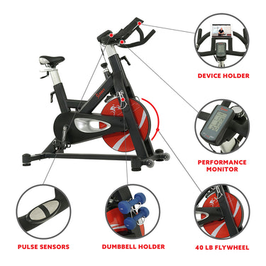 Evolution Pro II Magnetic Indoor Cycle Exercise Bike | Sunny Health and ...