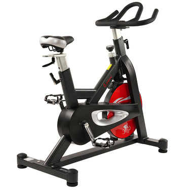 belt drive indoor cycling bike with heavy 49 lb flywheel