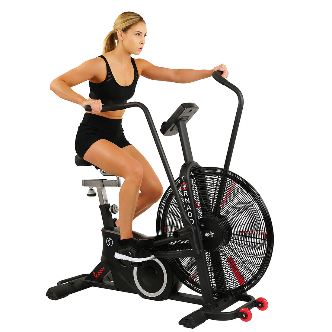 sunny health & fitness exercise tornado fan air bike