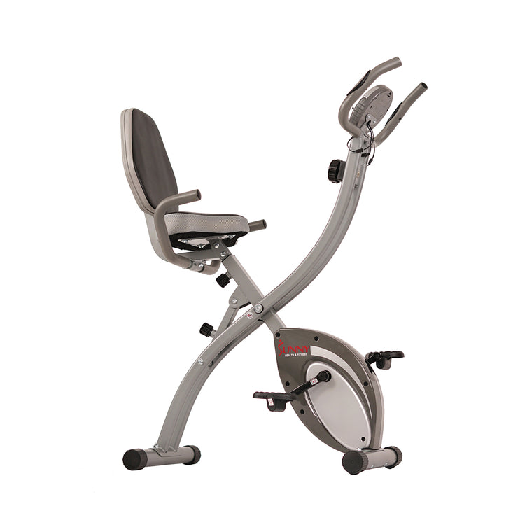 Upright Folding Magnetic Semi Recumbent  Bike, Comfort XL w/ High Weight Capacity and Pulse Rate