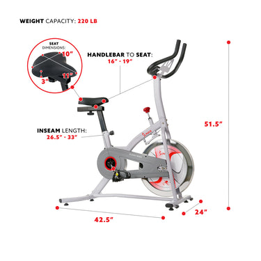 Magnetic Resistance Indoor Cycling Exercise Bike | Sunny Health and Fitness