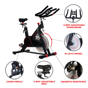 Indoor Cycling Bike Magnetic Belt Drive w/ High Weight Capacity and De ...