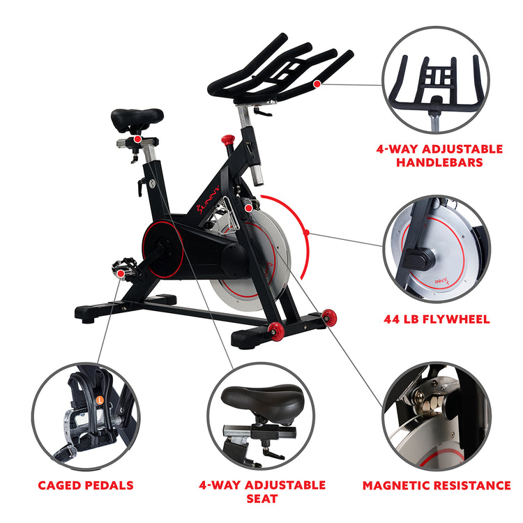Indoor Cycling Bike Magnetic Belt Drive  w/ High Weight Capacity and Device Holder