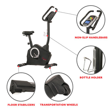 Magnetic Upright Programmable Exercise Bike w/ Heart Rate Monitor ...