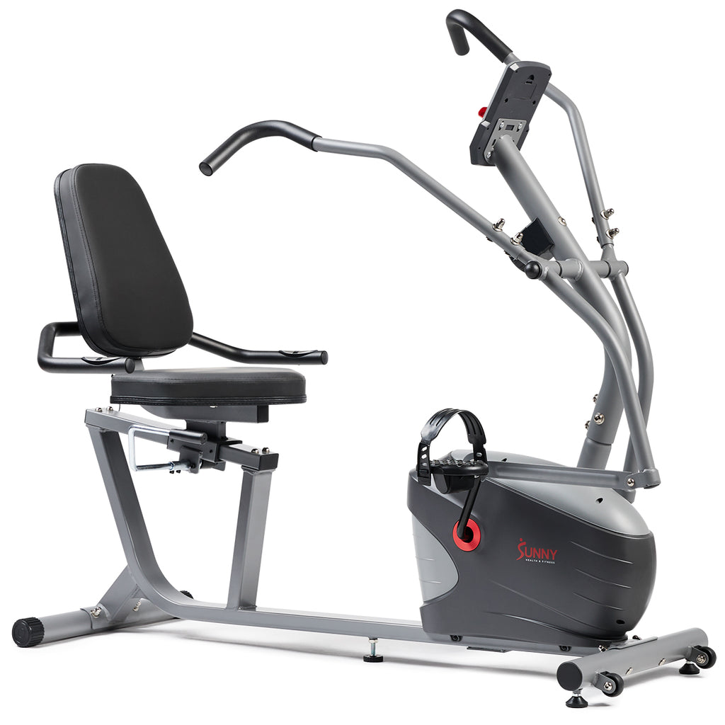 Performance Smart Recumbent Bike with Arm Exerciser - Sunny Health & Fitness