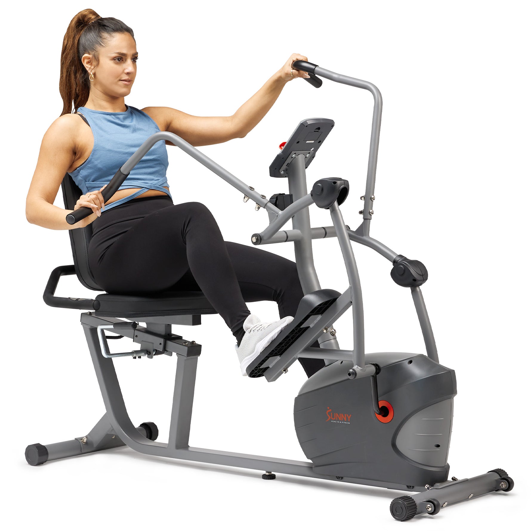 Recumbent Exercise Rowing Performance Smart Magnetic Recumbent Elliptical Cross Trainer | Sunny ...