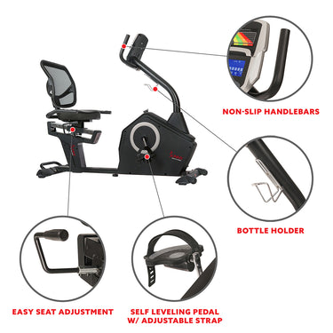 Recumbent Bike w/ Soft Cushion Seat | Sunny Sit Down bike | Sunny ...