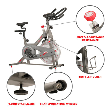 sunny health and fitness synergy magnetic indoor cycling bike