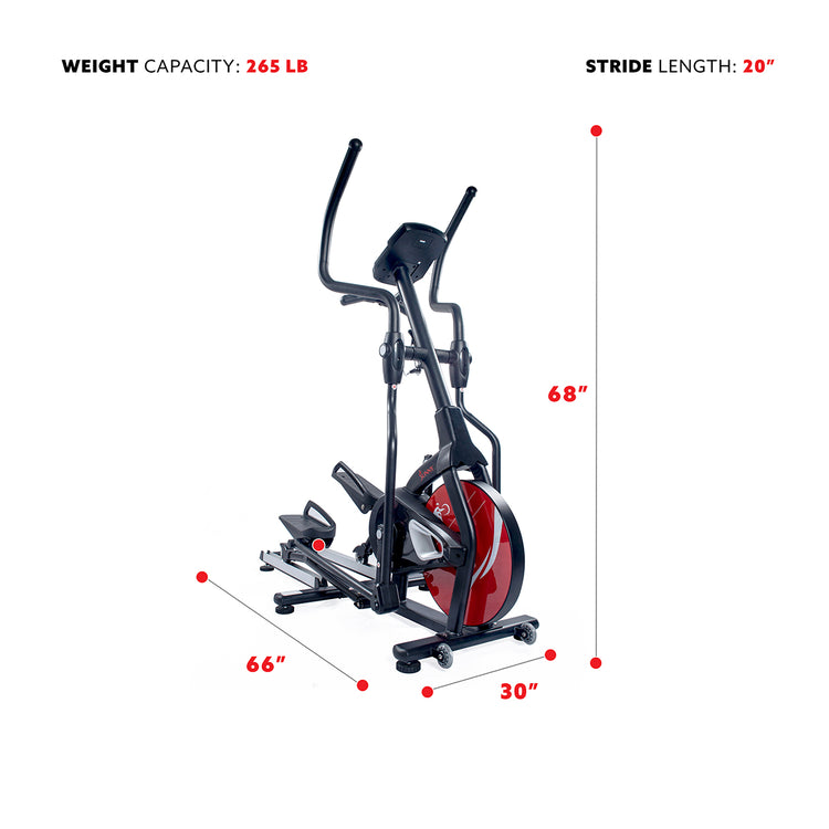 Sunny Strength™ Stride Elliptical Machine Magnetic Fitness w/ Device Holder, LCD Monitor and Heart Rate Monitoring