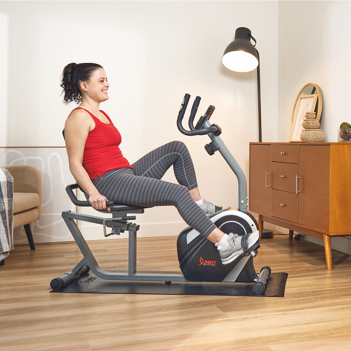 Sunny Health & Fitness Magnetic Recumbent Exercise Bike with?Easy