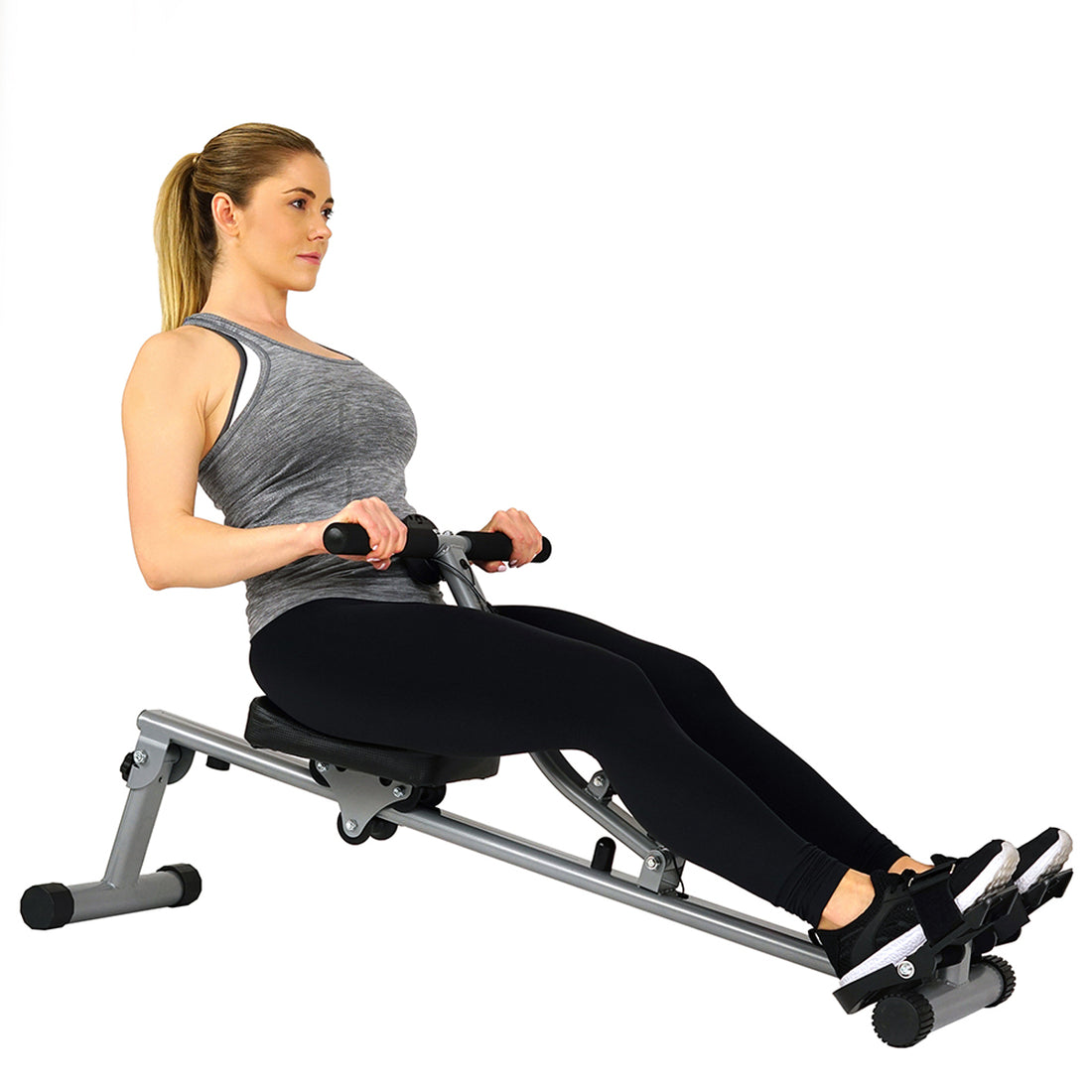 12 Adjustable Resistance Rowing Machine Rower w/ Digital Monitor ...