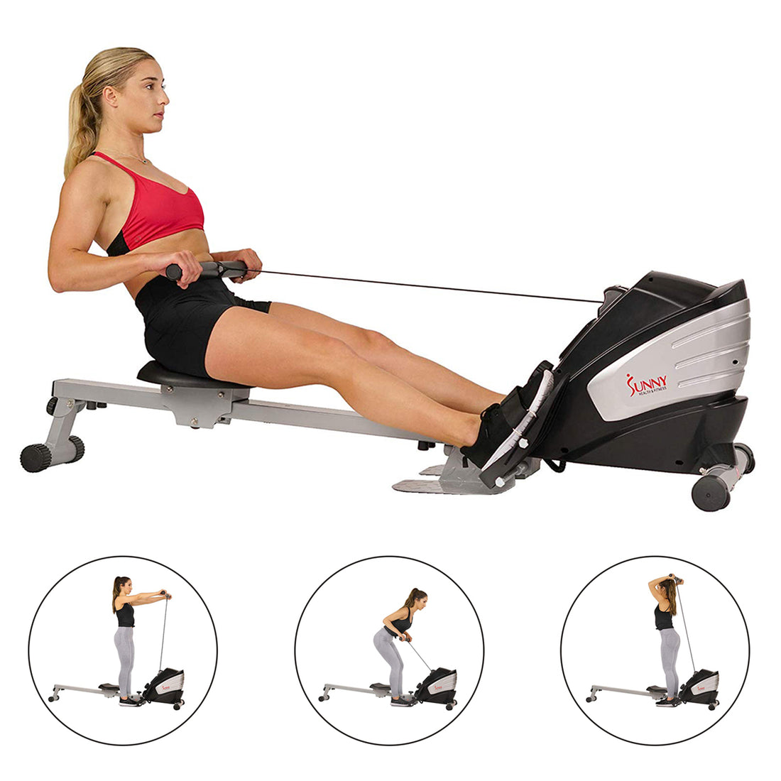 Dual Function Rowing Machine Multi-Rower | Sunny Health & Fitness