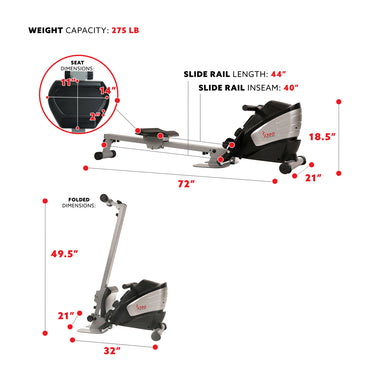 Dual Function Rowing Machine Multi-Rower | Sunny Health and Fitness