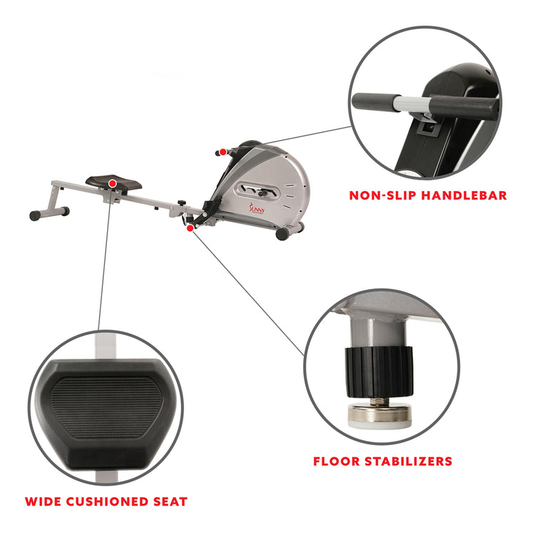 Elastic Cord Rowing Machine Bungee Resistance Rower | Sunny Health ...